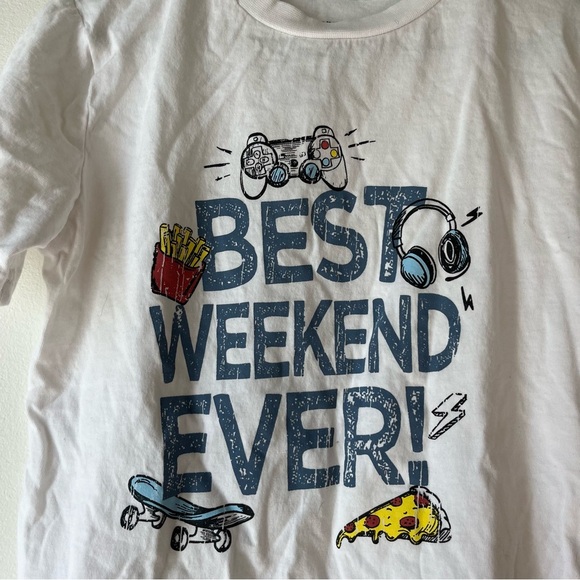 🌼 5/$25 George Boys Graphic Tee Size 6 | “Best Weekend Ever” Pizza Skate Gamer - Picture 2 of 8